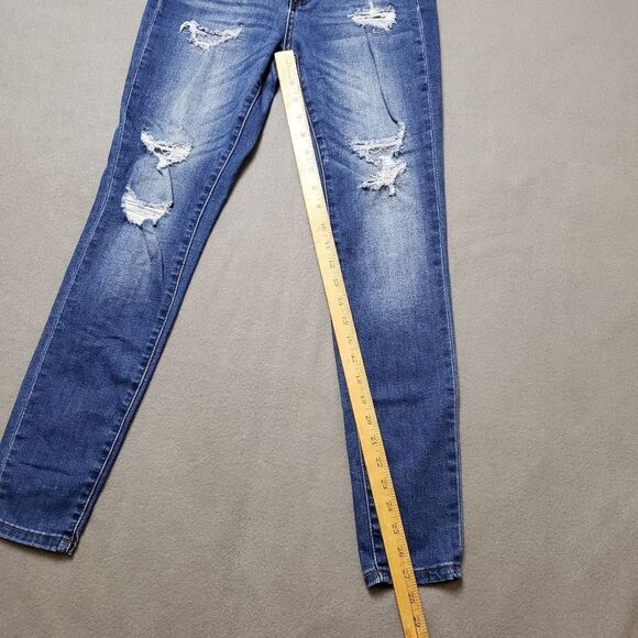 KANCAN Alexis Med Dark Wash High Rise Distressed Destroyed Skinny Jeans 25 / 3 - Picture 13 of 13